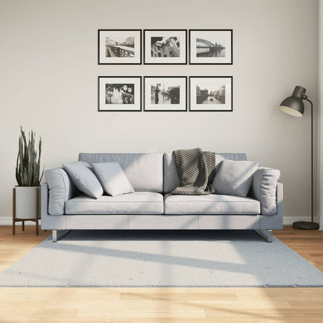 VidaXL tapis huarte poils courts doux lavable 160x160 cm bleu