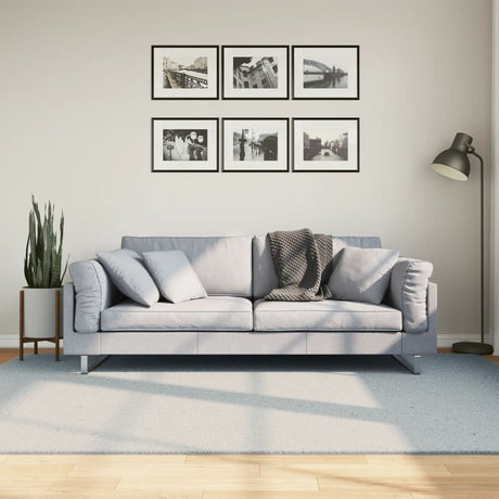 VidaXL tapis huarte poils courts doux lavable 160x230 cm bleu