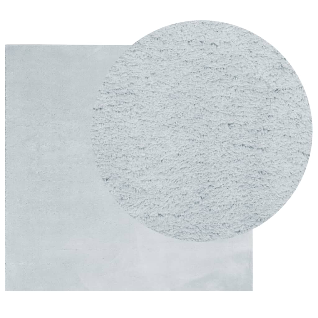 VidaXL tapis huarte poils courts doux lavable 200x200 cm bleu