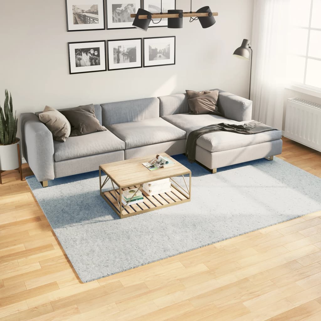 VidaXL tapis huarte poils courts doux lavable 200x280 cm bleu