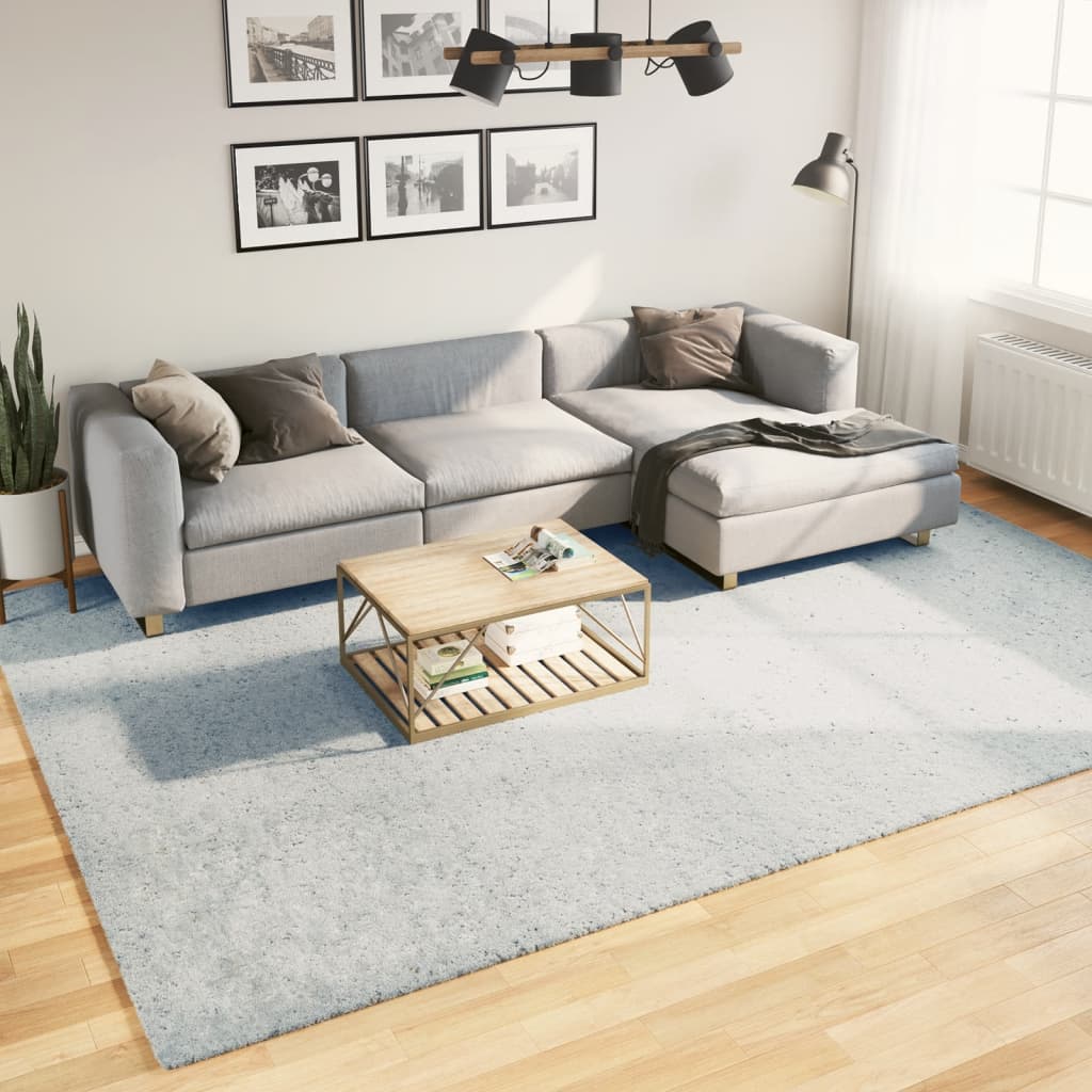 VidaXL tapis huarte poils courts doux lavable 240x340 cm bleu