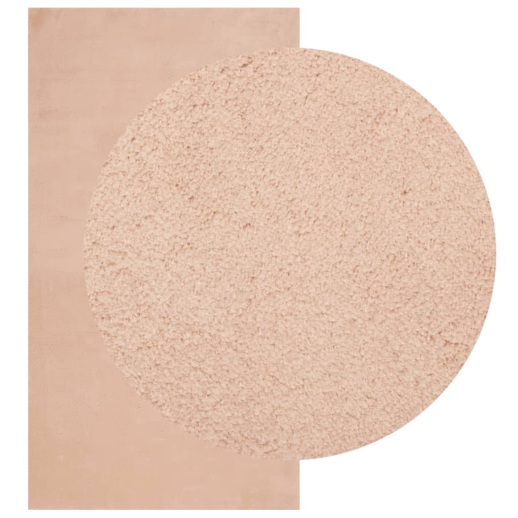 VidaXL tapis huarte poils courts doux lavable 60x110 cm rose
