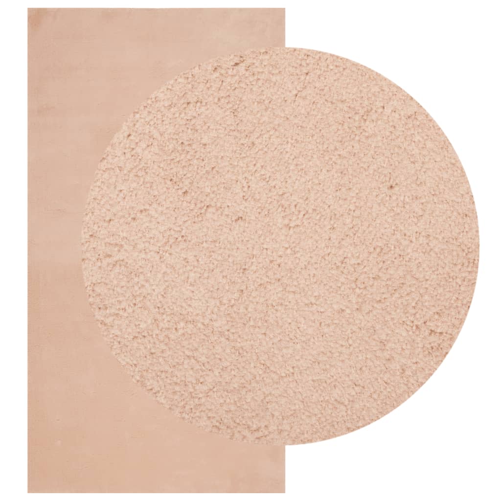 VidaXL tapis huarte poils courts doux lavable 80x150 cm rose