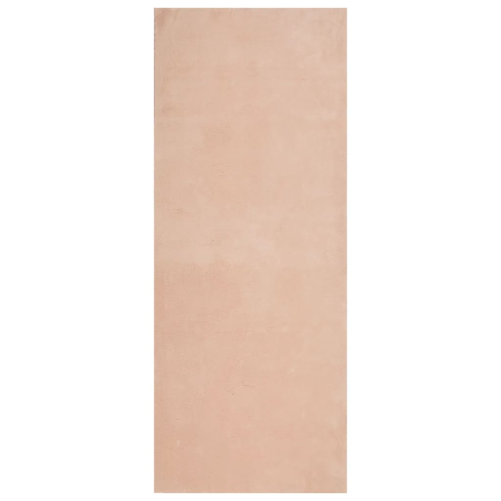 Vidaxl rug harte low -pile mëll weichbar 80x200 cm rosa