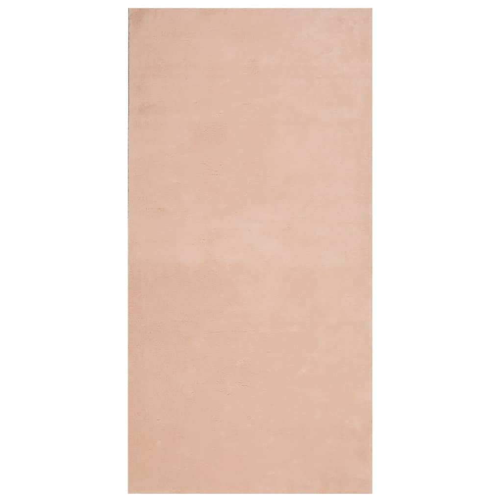 Vidaxl rug harte low -pile mëll weich 100x200 cm rosa