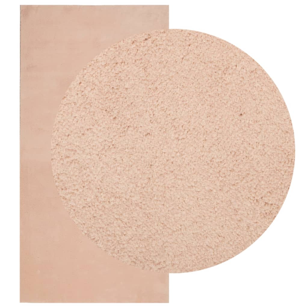 VidaXL tapis huarte poils courts doux lavable 100x200 cm rose