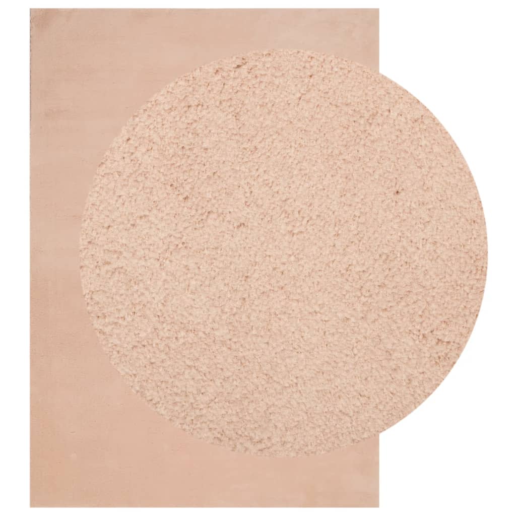 VidaXL tapis huarte poils courts doux lavable 160x230 cm rose