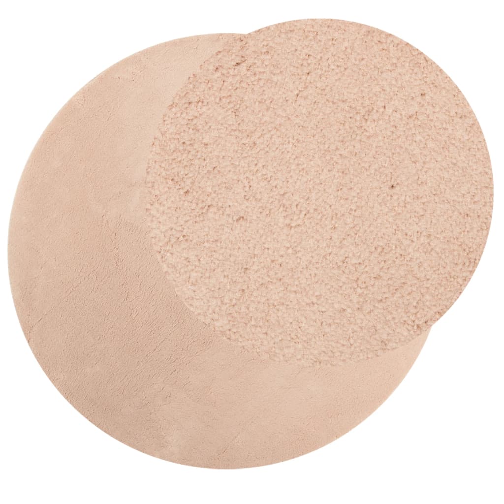 Vidaxl tapis huarte poils courts doux lavable ø 80 cm rose