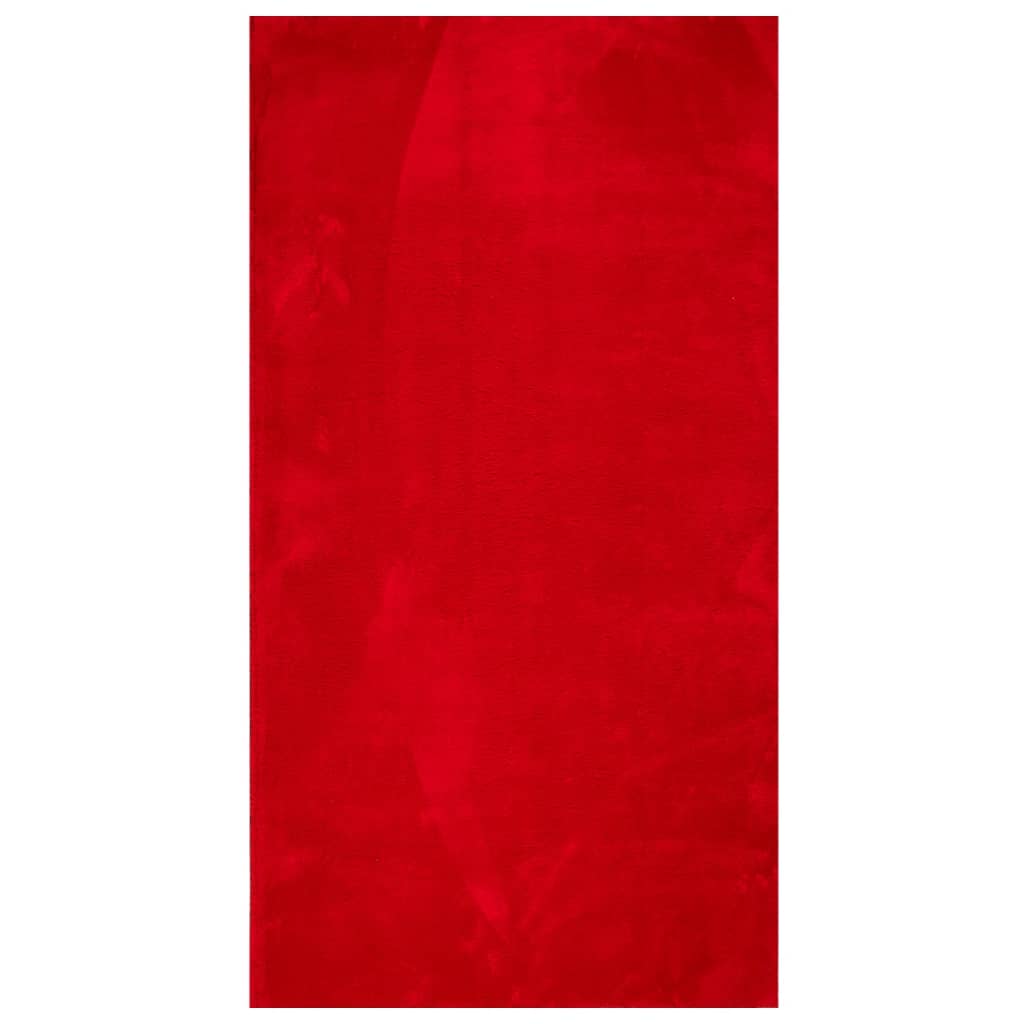 Tapis vidaxl Huarte Low-Pole Soft Soft Washable 80x150 cm rouge