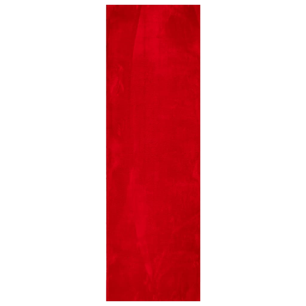 Vidaxx tapis huarte poils courts doux lavable 80x250 cm rouge