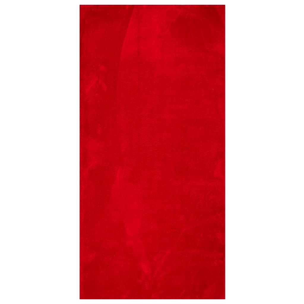 VidaXL tapis huarte poils courts doux lavable 100x200 cm rouge