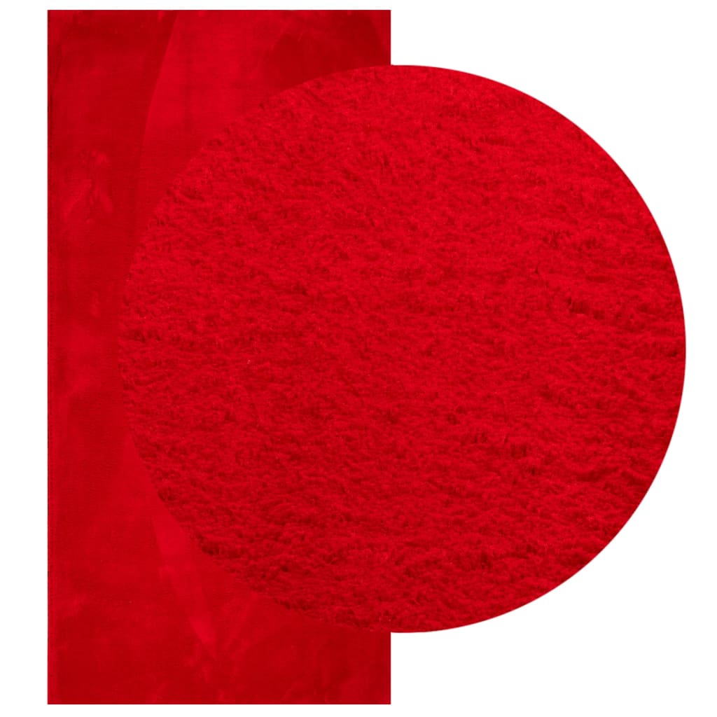 VidaXL tapis huarte poils courts doux lavable 100x200 cm rouge