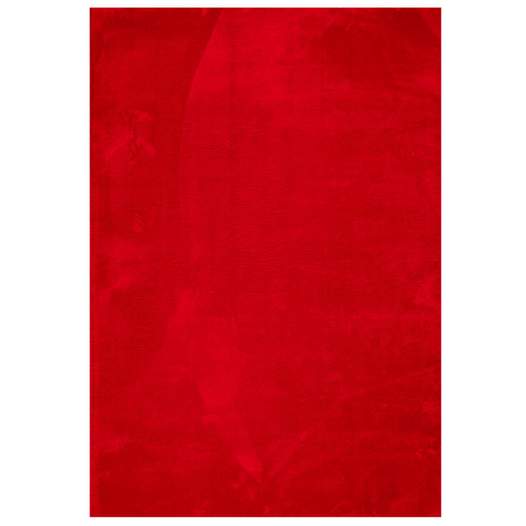 VidaXL tapis huarte poils courts doux lavable 120x170 cm rouge