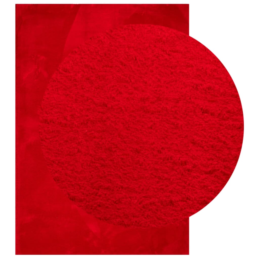 VidaXL tapis huarte poils courts doux lavable 120x170 cm rouge