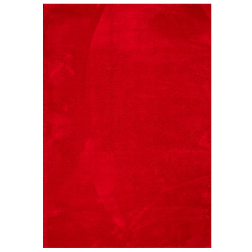 VidaXL tapis huarte poils courts doux lavable 140x200 cm rouge