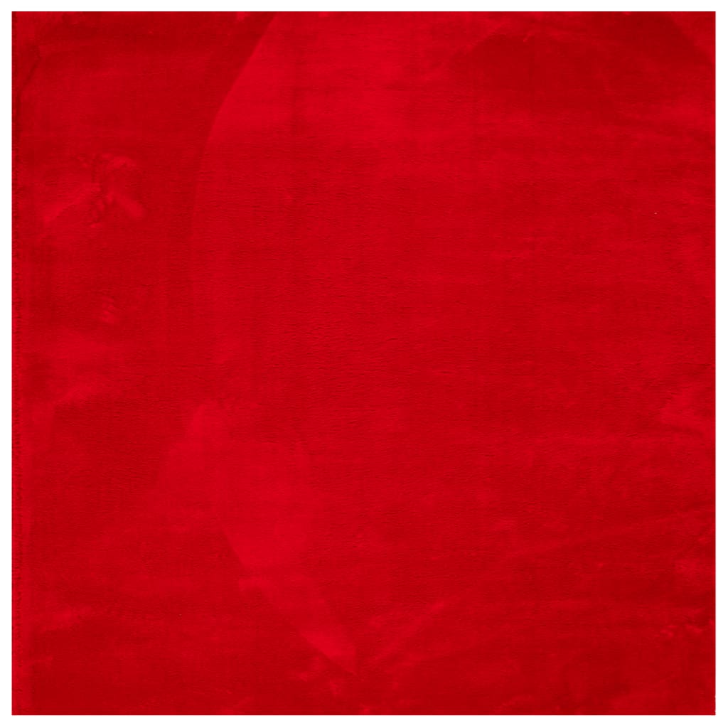 VidaXL tapis huarte poils courts doux lavable 160x160 cm rouge