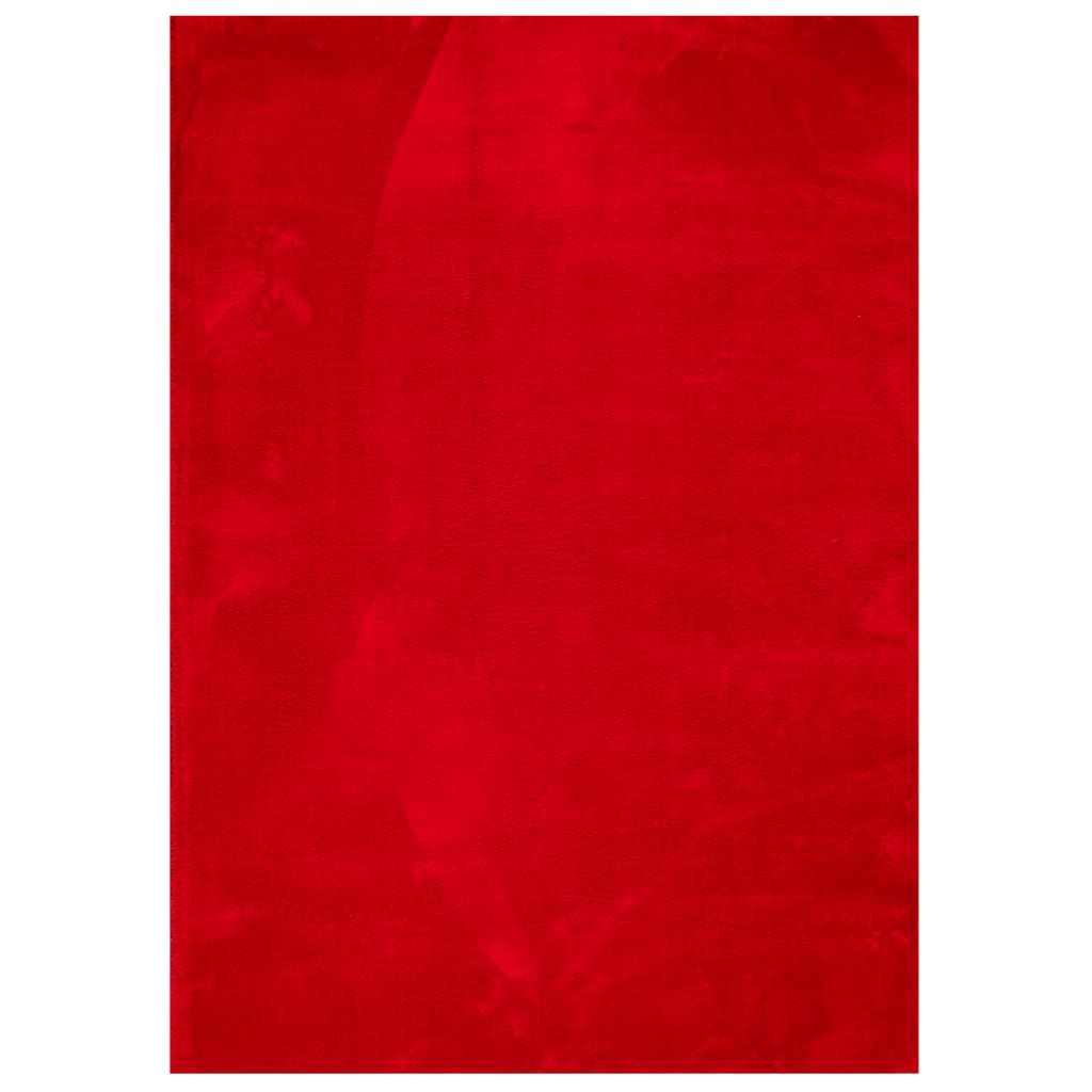 VidaXL tapis huarte poils courts doux lavable 240x340 cm rouge