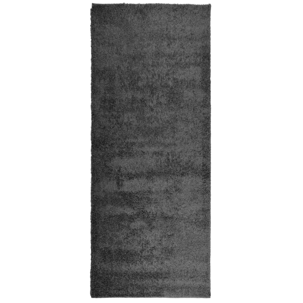 VidaXL tapis pamplona shaggy poils longs moderne 80x200 cm anthracite