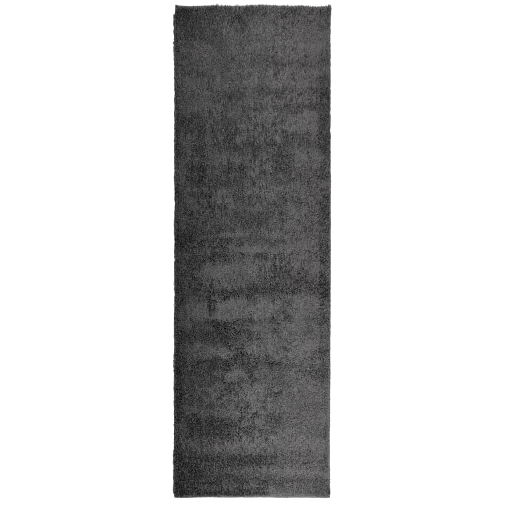 VidaXL tapis pamplona shaggy poils longs moderne 80x250 cm anthracite