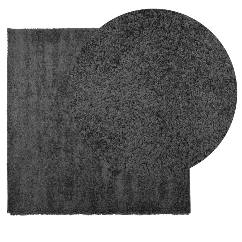 Vidaxl Rug Pamplona Shamgy héich Pile 120x120 cm Anthhracite