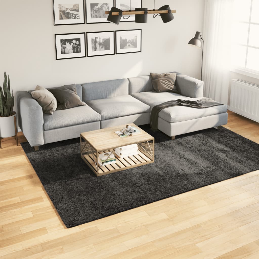 VidaXL tapis pamplona shaggy poils longs 200x280 cm anthracite