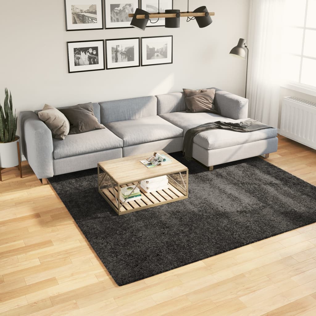 Vidaxl Rug Pamplona Shaggy Sterkt pol 240x240 cm Anthracite