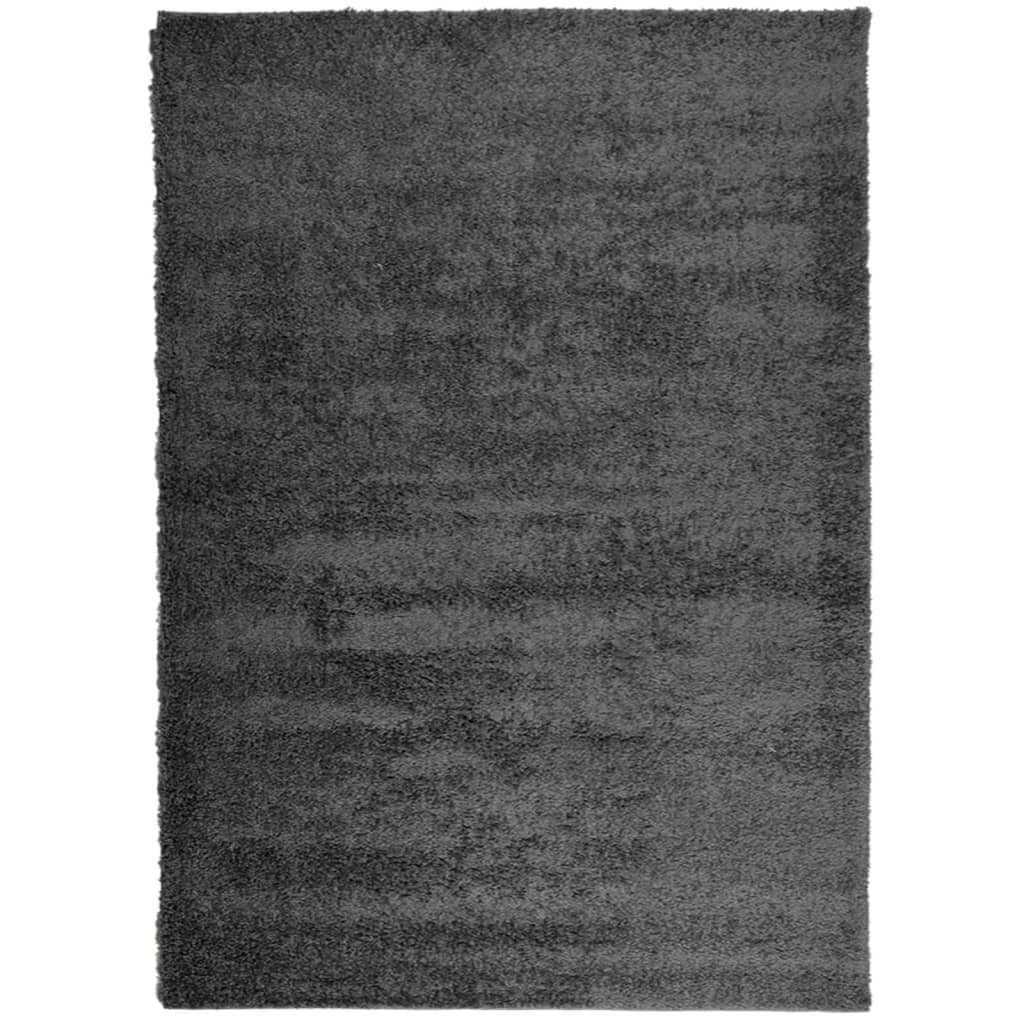VidaXL tapis pamplona shaggy poils longs 240x340 cm anthracite