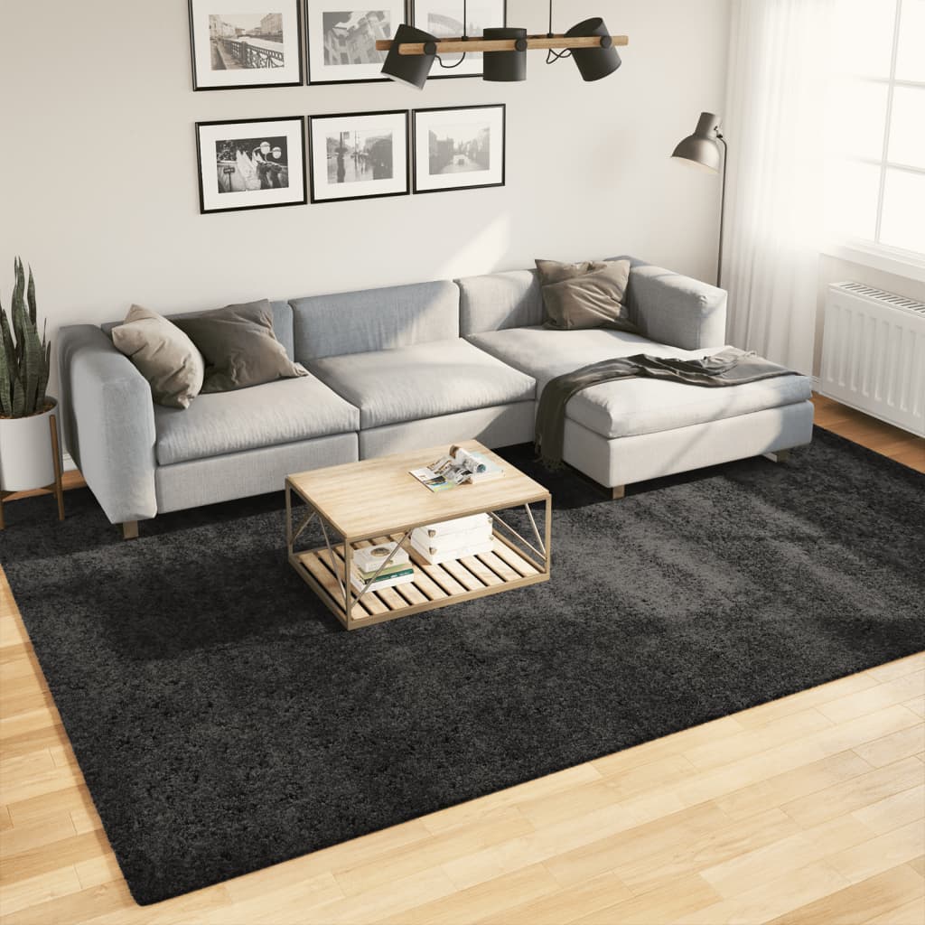 VidaXL tapis pamplona shaggy poils longs 240x340 cm anthracite