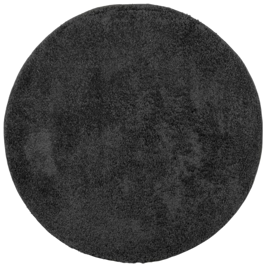 Vidaxl tapis pamplona shaggy poils longs moderne ø 80 cm anthracite