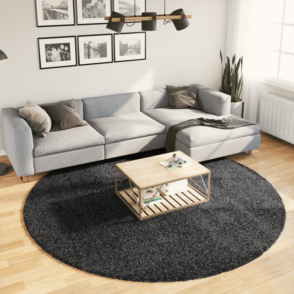 Vidaxl Rug Pamplona Shaggy Zelo moderno Ø 240 cm antracit