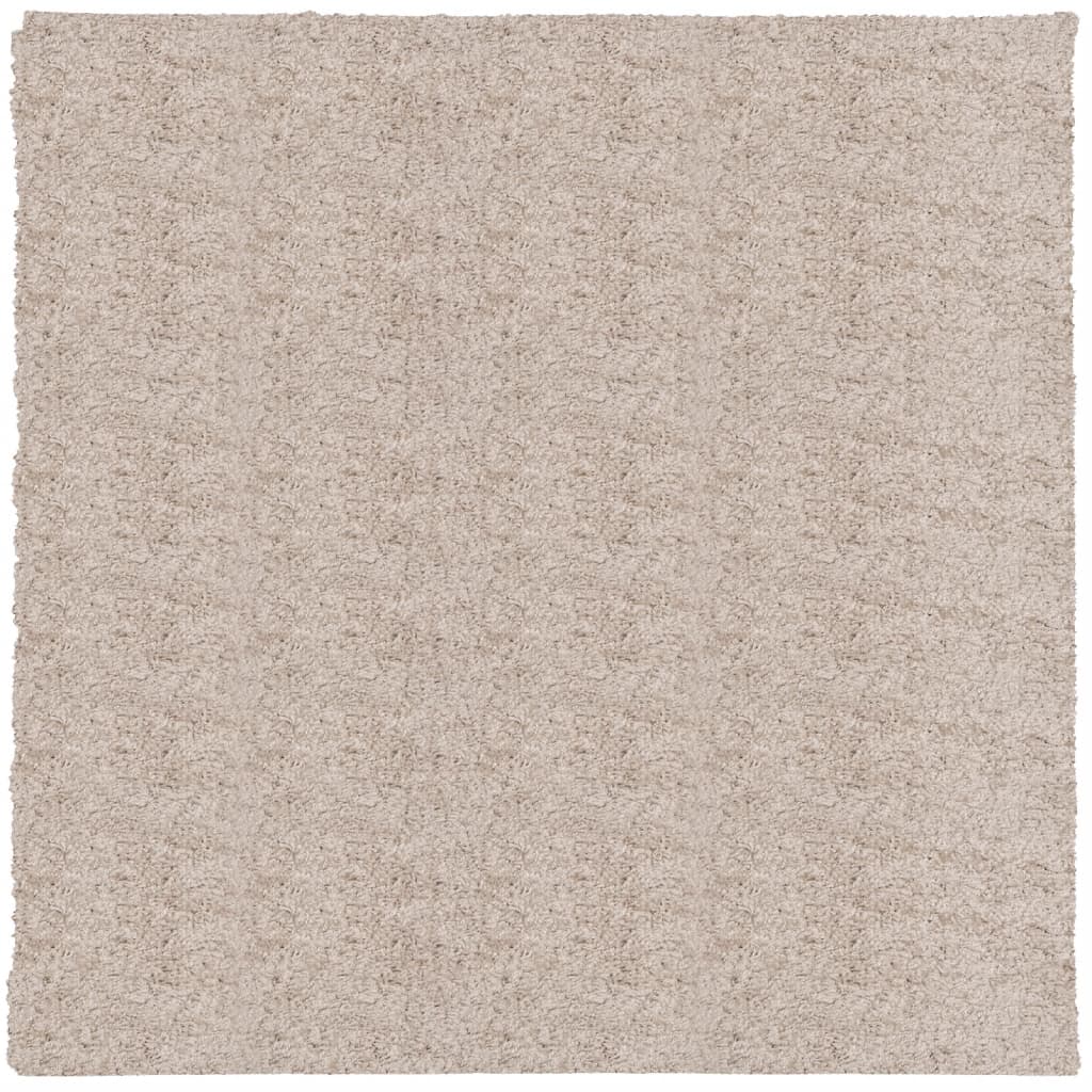 VidaXL tapis pamplona shaggy poils longs moderne 120x120 cm beige