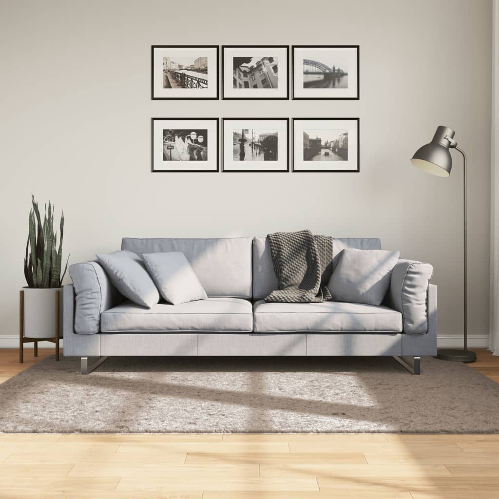VidaXL tapis pamplona shaggy poils longs moderne 140x200 cm beige
