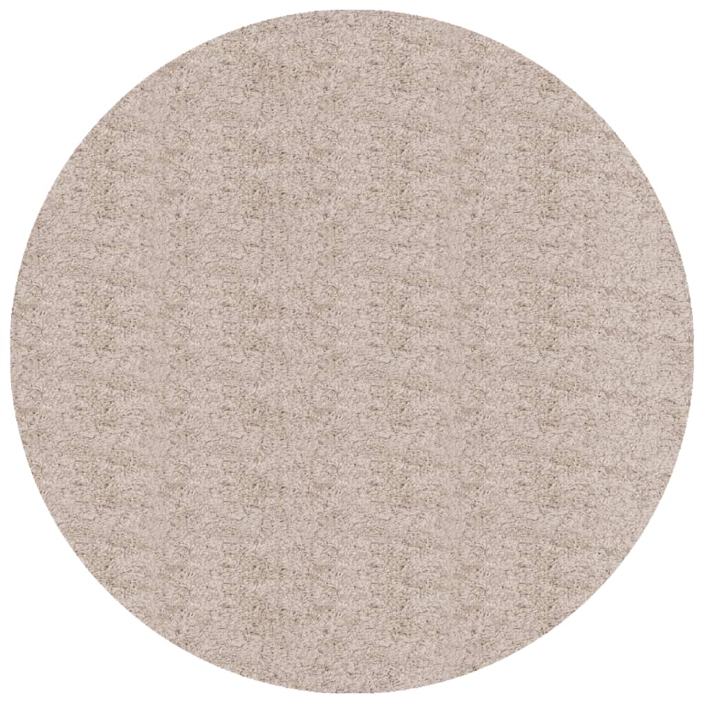 VidaXL tapis pamplona shaggy poils longs moderne ø 80 cm beige