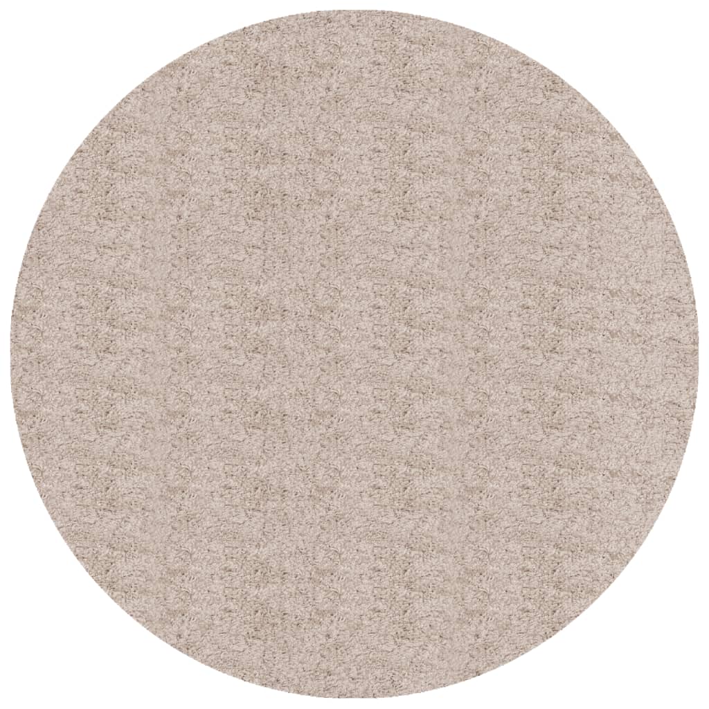 Vidaxl Teppich Pamplona Shaggy hoch modern Ø 80 cm Beige