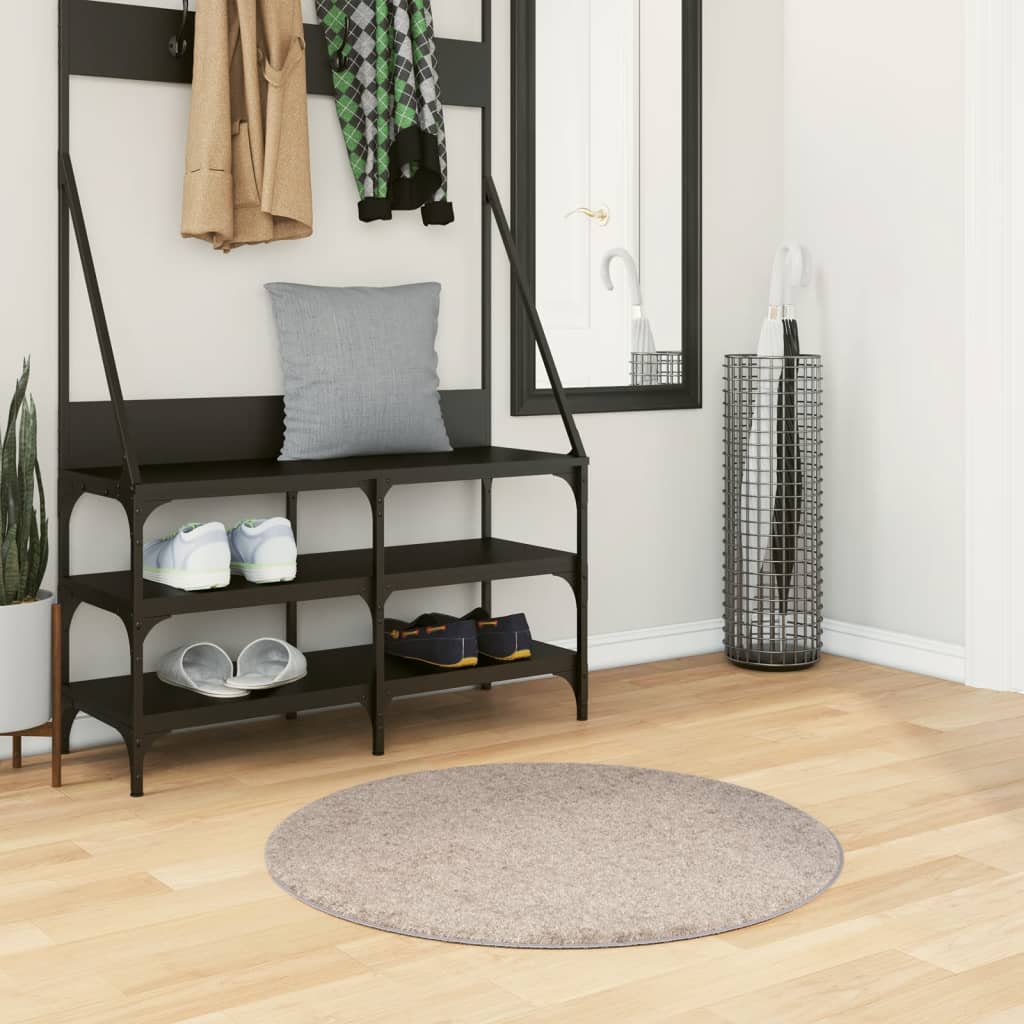 VidaXL tapis pamplona shaggy poils longs moderne ø 80 cm beige