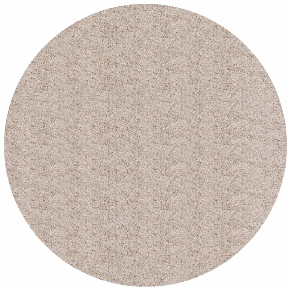 Vidaxl Teppich Pamplona Shaggy hoch modern Ø 100 cm Beige