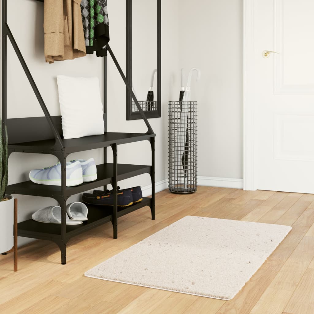 VidaXL tapis pamplona shaggy poils longs moderne 60x110 cm crème