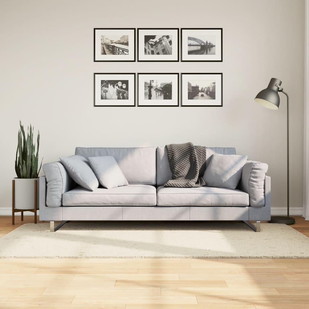 VidaXL tapis pamplona shaggy poils longs moderne 80x150 cm crème