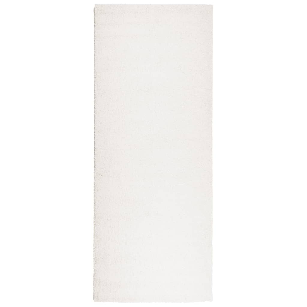 Vidaxl Rug Pamplona Shamgy héich modern 80x200 cm Crème