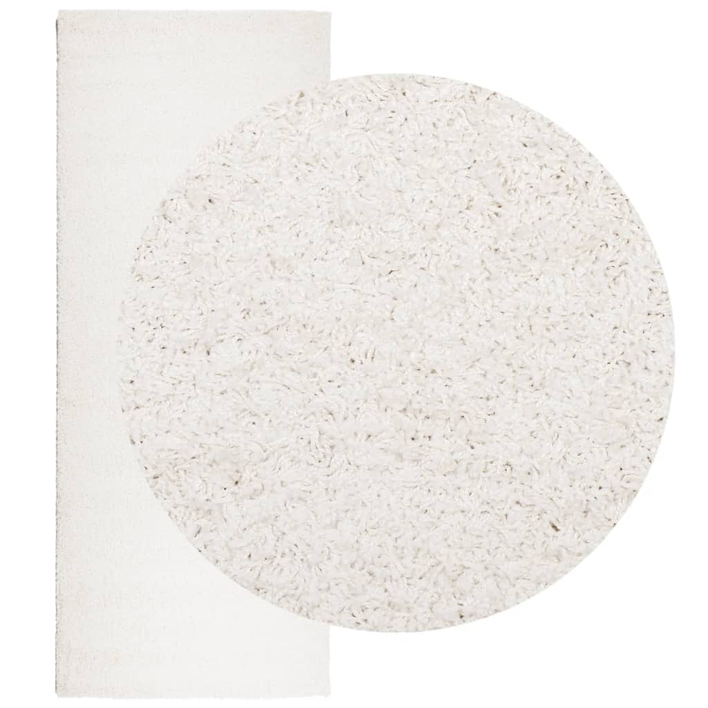 Vidaxl Rug Pamplona Shamgy héich modern 80x200 cm Crème