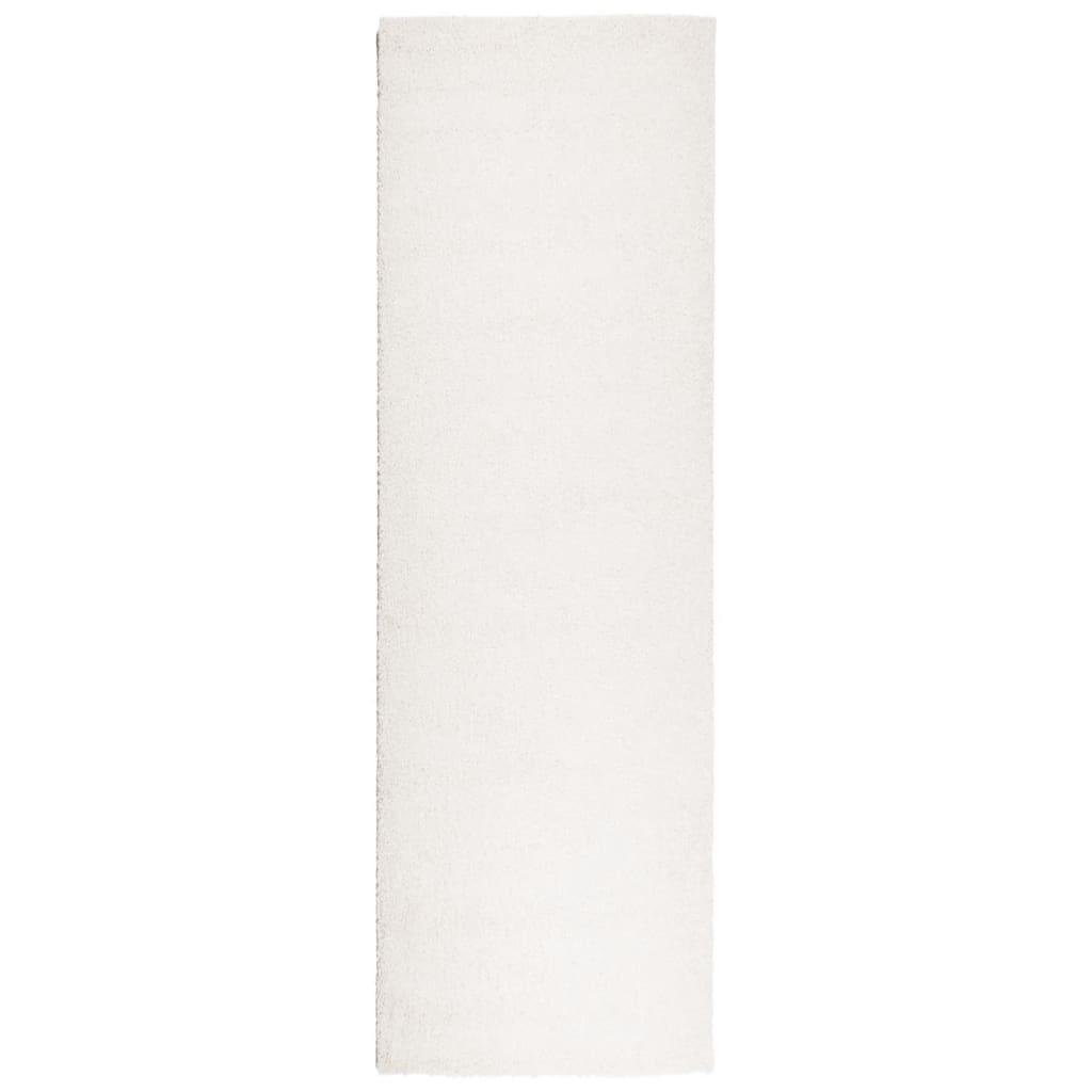 VidaXL tapis pamplona shaggy poils longs moderne 80x250 cm crème