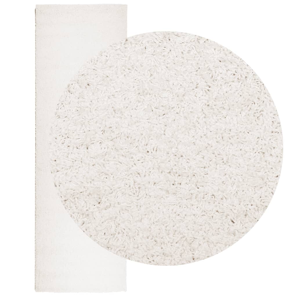 VidaXL tapis pamplona shaggy poils longs moderne 80x250 cm crème