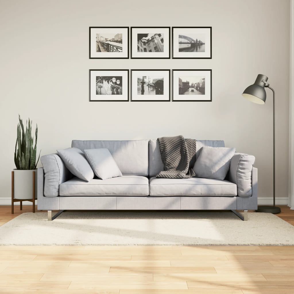 VidaXL tapis pamplona shaggy poils longs moderne 100x200 cm crème