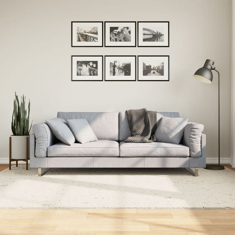 VidaXL tapis pamplona shaggy poils longs moderne 160x230 cm crème