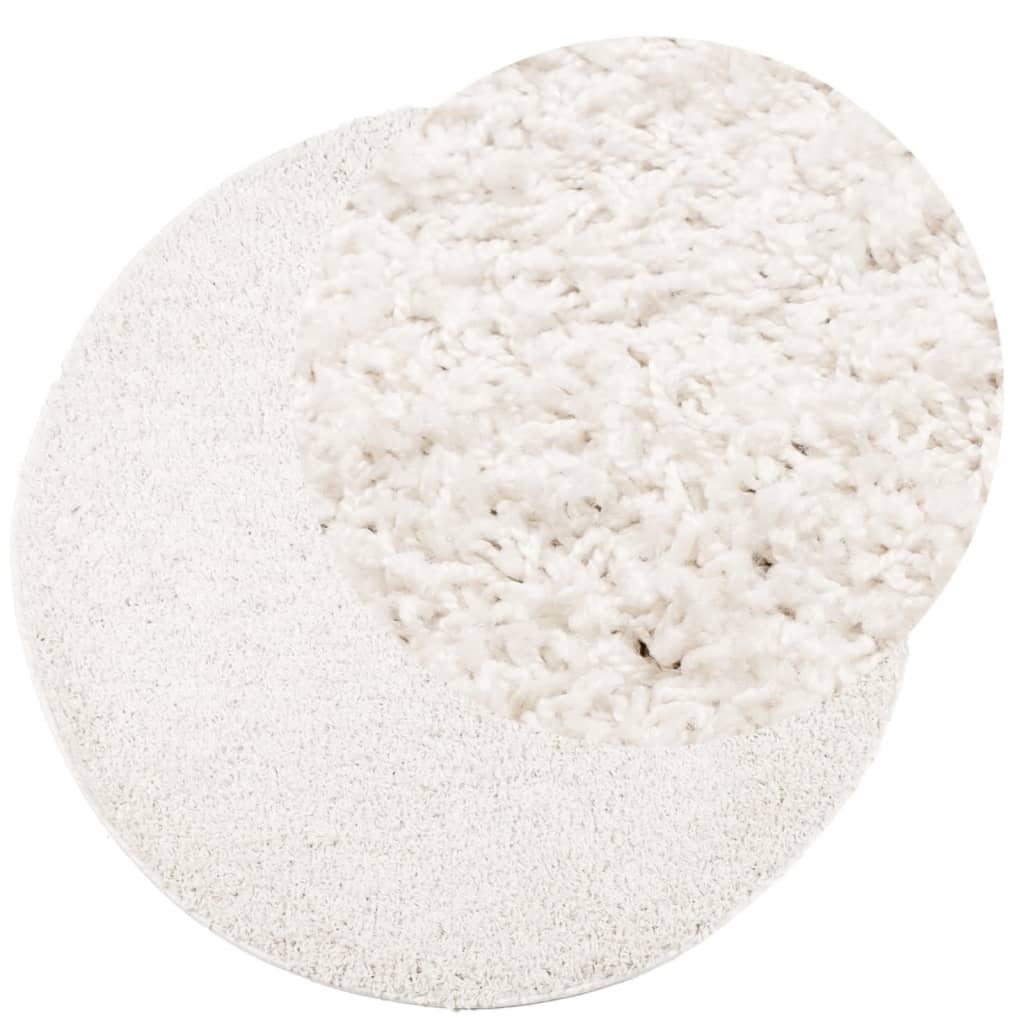 Vidaxx tapis pamplona shaggy poils longs moderne ø 80 cm couleur crème