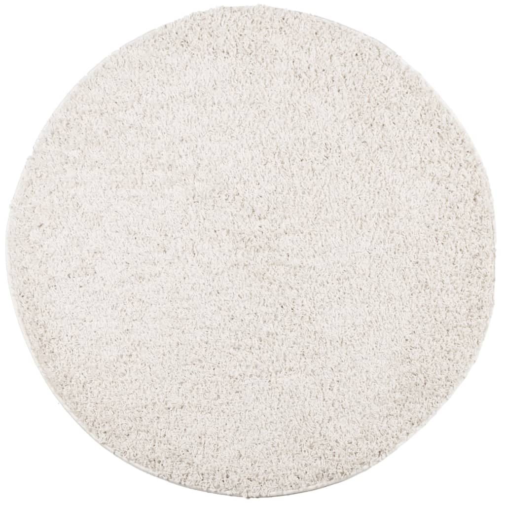 Vidaxl Rug Pamplona Shaggy Meget Pole Modern Ø 160 cm Kremfarge