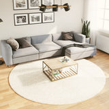 Vidaxx tapis pamplona shaggy poils longs moderne ø 240 cm couleur crème
