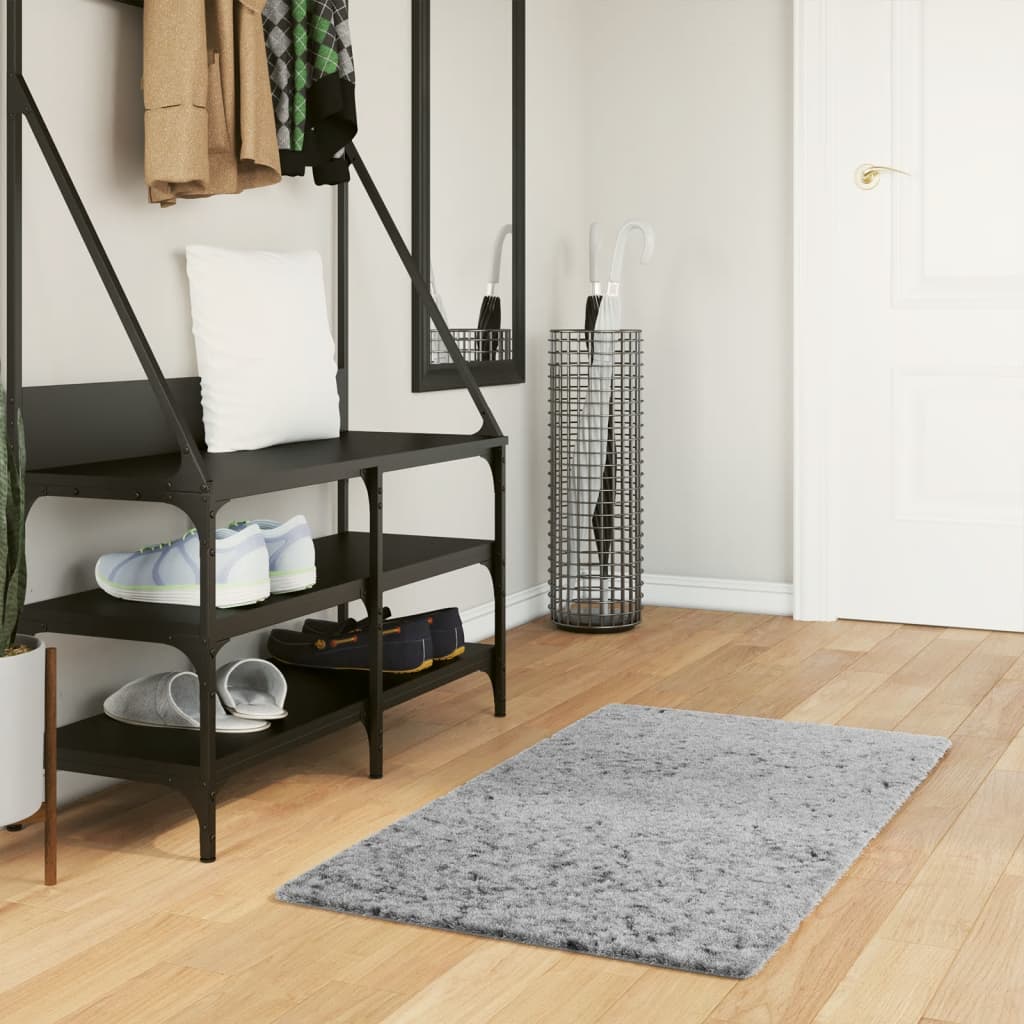 VidaXL tapis pamplona shaggy poils longs moderne 60x110 cm gris