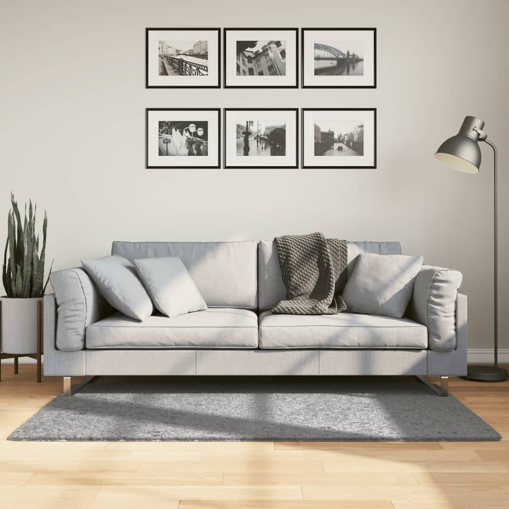 VidaXL tapis pamplona shaggy poils longs moderne 80x150 cm gris