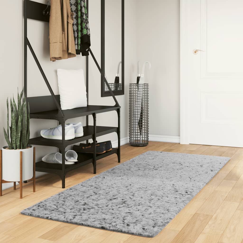 VidaXL tapis pamplona shaggy poils longs moderne 80x200 cm gris
